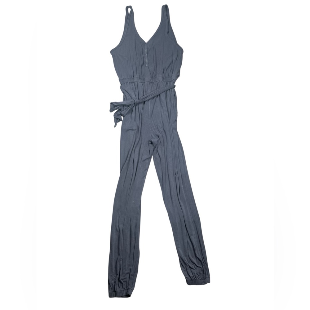 Abercrombie & Fitch Sleeveless Button-Front Tie Waist Jumpsuit Women’s XL - Picture 10 of 14